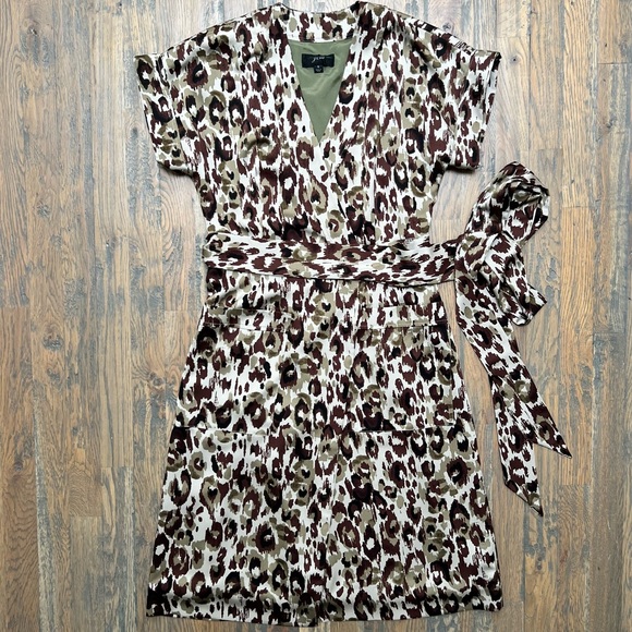 J. Crew Cheetah Print Wrap Dress - Picture 1 of 8